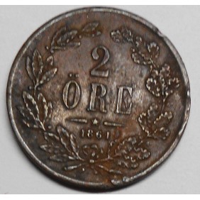 SWEDEN 2 Ore 1861