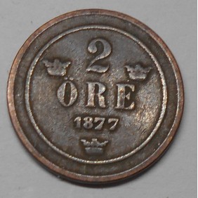 SWEDEN 2 Ore 1877 KM 735