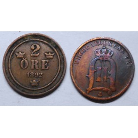 SWEDEN 2 Ore 1892