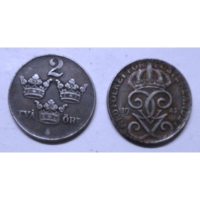 SWEDEN 2 Ore 1942 iron