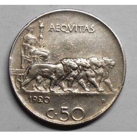 50 CENTESIMI LEONI 1920 RIGATO