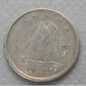 CANADA 10 Cents 1944 AG...