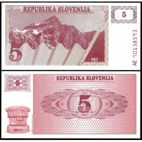 SLOVENIA 5 Tolarjev 1990