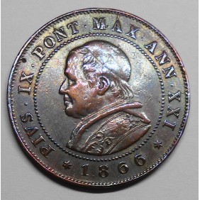 PIO IX 2 Soldi 1866 A.XXI