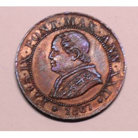 PIO IX 1/2 Soldo 1867 A.XXII