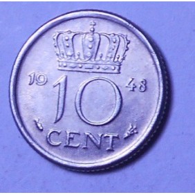 NETHERLANDS 10 Cents 1948