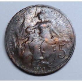 FRANCE 5 Centimes 1911