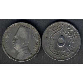 EGYPT 5 Milliemes 1933 Fuad 1°