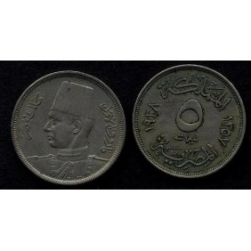 EGYPT 5 Milliemes 1938...