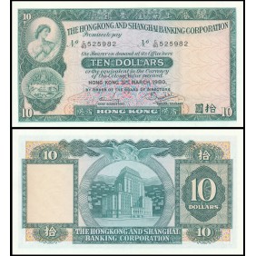 HONG KONG 10 Dollars 1980