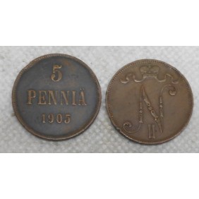 FINLAND 5 Pennia 1905