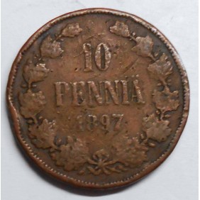 FINLAND 10 Pennia 1897
