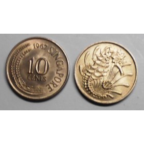 SINGAPORE 10 Cents 1967