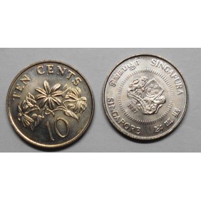 SINGAPORE 10 Cents 1987