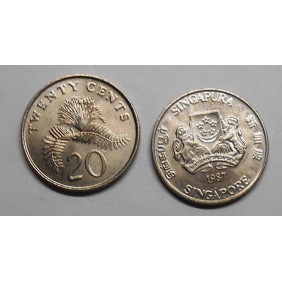 SINGAPORE 20 Cents 1987