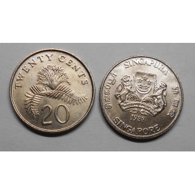 SINGAPORE 20 Cents 1988