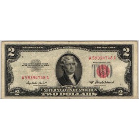 USA 2 Dollars 1953A Red Seal