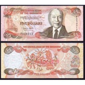 BAHAMAS 5 Dollars L. 1974...