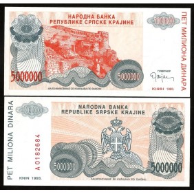 CROATIA 5.000.000 Dinara 1993