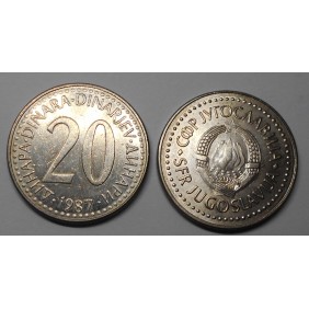 YUGOSLAVIA 20 Dinara 1987