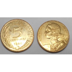 FRANCE 5 Centimes 1980