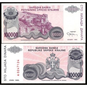 CROATIA 100.000 Dinara 1993