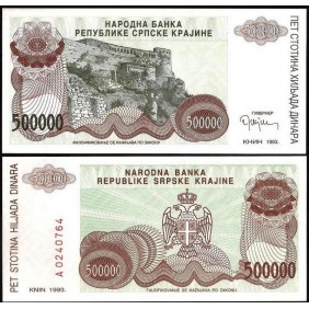 CROATIA 500.000 Dinara 1993