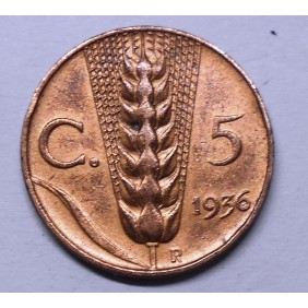 5 CENTESIMI SPIGA 1936