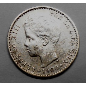 SPAIN 50 Centimos 1900 AG