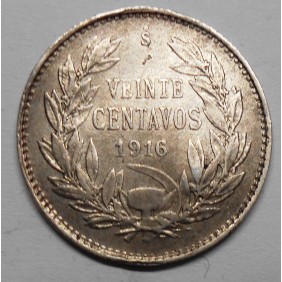 CHILE 20 Centavos 1916 AG