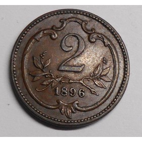 AUSTRIA 2 Heller 1896