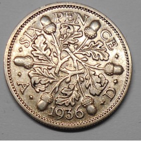 GREAT BRITAIN 6 Pence 1936...