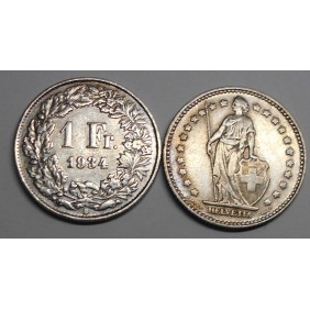 SWITZERLAND 1 Franc 1934 AG