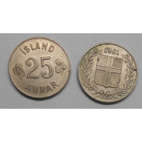 ICELAND 25 Aurar 1961