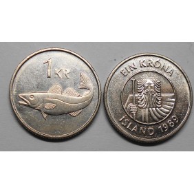 ICELAND 1 Krona 1989