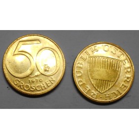 AUSTRIA 50 Groschen 1970 Proof