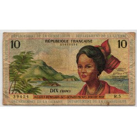 FRENCH ANTILLES 10 Francs 1964