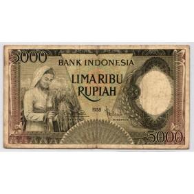 INDONESIA 5000 Rupiah 1958