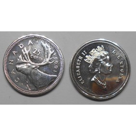 CANADA 25 Cents 1991