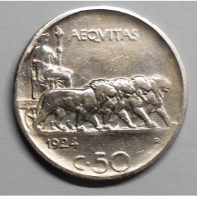 50 Centesimi LEONI 1924 RIGATO