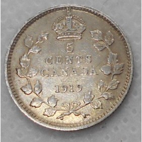 CANADA 5 Cents 1919 AG...