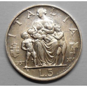 5 LIRE 1937 Fecondità AG