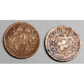SWITZERLAND 2 Rappen 1883