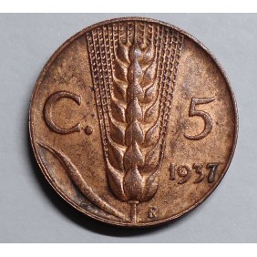 5 CENTESIMI SPIGA 1937