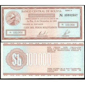 BOLIVIA 100.000 Pesos...