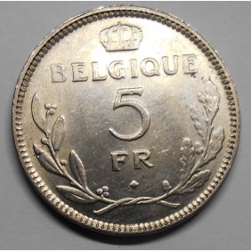 BELGIUM 5 Francs 1937...