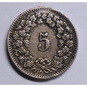 SWITZERLAND 5 Rappen 1888