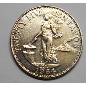 PHILIPPINES 25 Centavos 1964