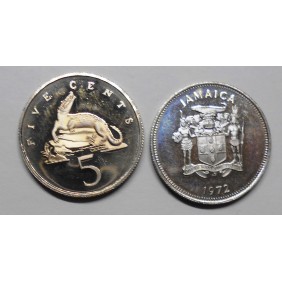 JAMAICA 5 Cents 1972 PROOF