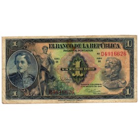 COLOMBIA 1 Peso Oro 1947